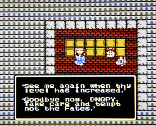 Screenshot of Dragon Warrior game showing character named DNQPY